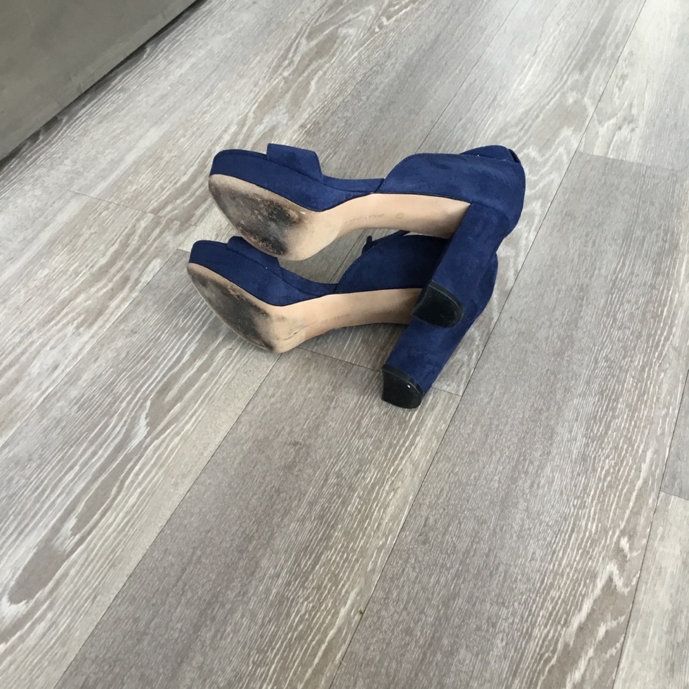 Audrey Brooke Blue Block Heel Sandals Size 7.5 $40 - Picture 13 of 15